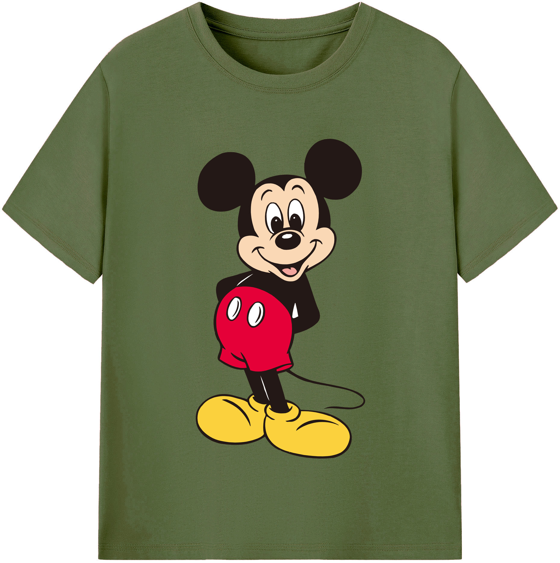 （画像用） ミッキーマウス Mickey Mouse 綿100％半袖Tシャツ（フロントプリント）